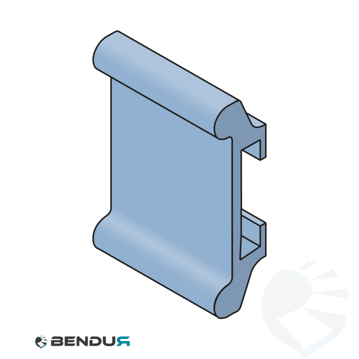 Extruded plastic side guide profile | 23x80 blue BluLub | l=3m