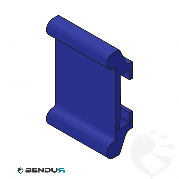 Extruded plastic side guide profile | 23x80 blue UHMW-PE | l=3m