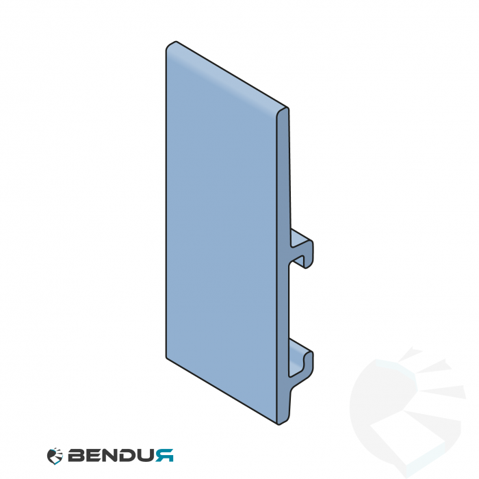 Extruded plastic side guide profile | 140x18 blue BluLub | l=3m