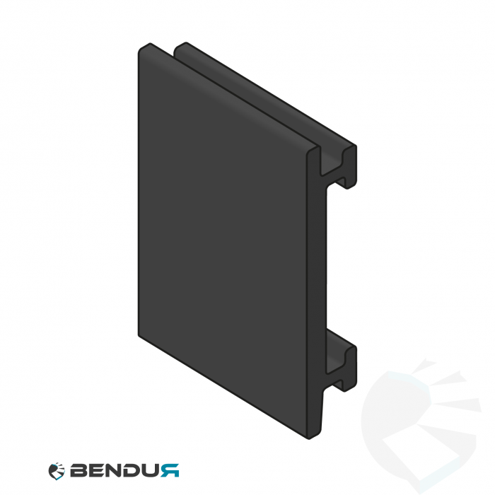 Extruded plastic side guide profile | 18x90 black UHMW-PE | l=3m