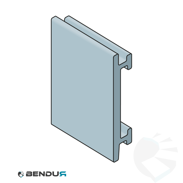Extruded plastic side guide profile | 18x90 grey UHMW-PE | l=3m