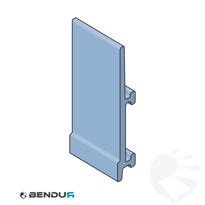 Extruded plastic side guide profile | 21x140 blue BluLub with label saver | l=3m