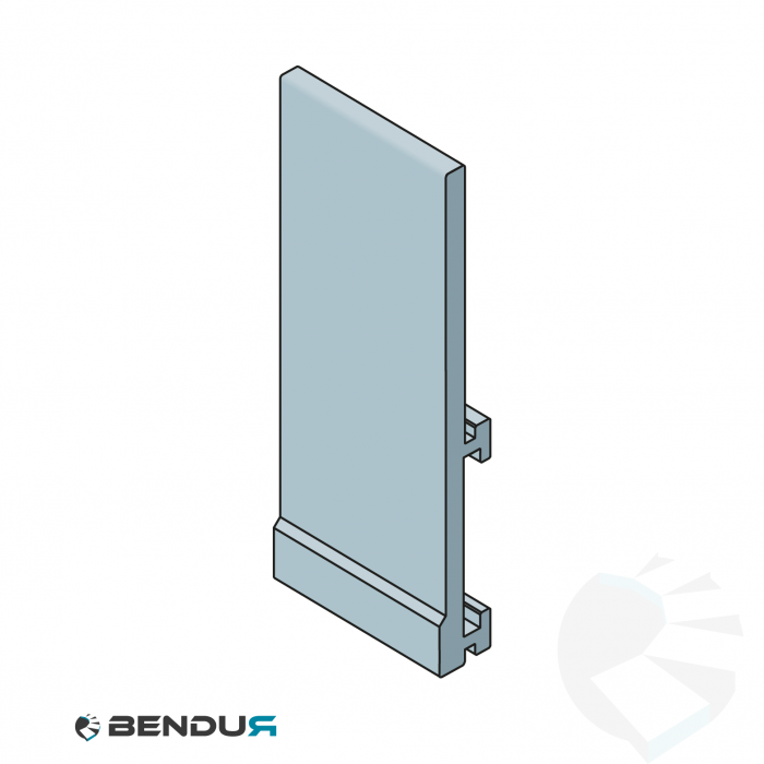 Extruded plastic side guide profile | grey UHMW-PE with label saver | l=3m