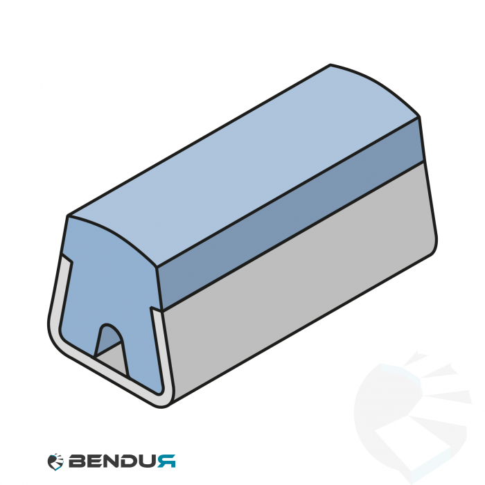 Stainless steel profile with guide rail | R17 H=17 blue BluLub