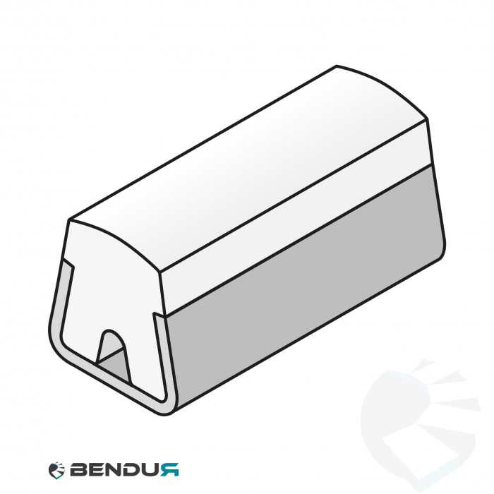 Stainless steel profile with guide rail | R17 H=17 Ti-white