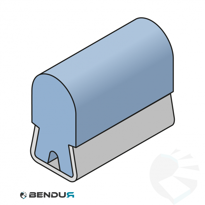 Stainless steel profile with guide rail | R8 H=30 blue BluLub | l=3m