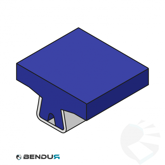 Stainless steel profile with guide rail | 40x21 blue UHMW-PE | l=3m