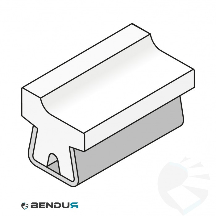 Stainless steel profile with guide rail | 20x20