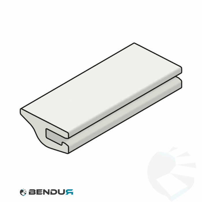 Extruded plastic neck guide profile | 15x7