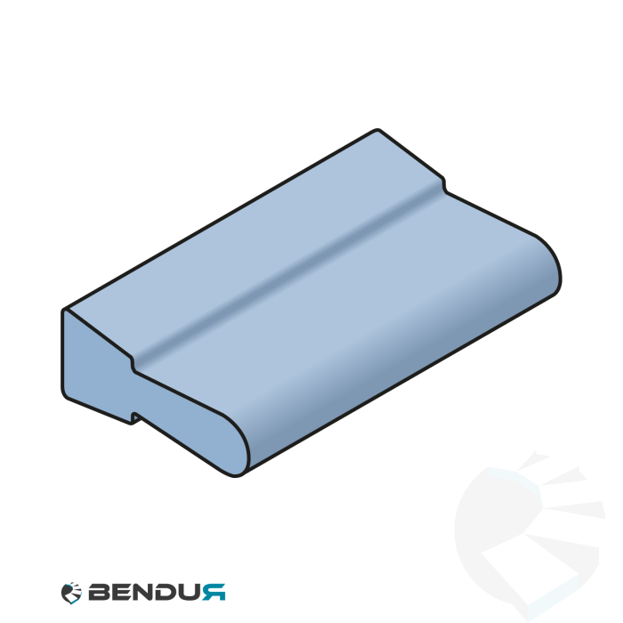 Extruded plastic neck guide profile for bottles type A | 17x7 blue BluLub | l=30m