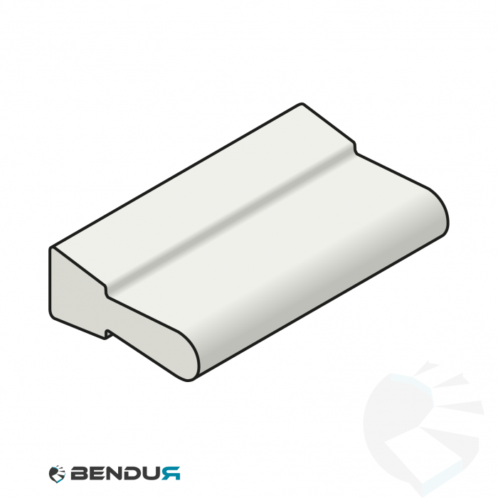 Extruded plastic neck guide profile for bottles type B | 17x7 Ti-white | l=30m