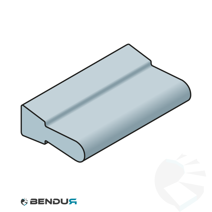 Extruded plastic neck guide profile for bottles type A | 17x7 grey UHMW-PE | l=30m