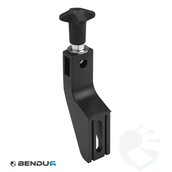 Plastic side bracket small h=210 with nose+ high pa knob - slot 10.5 | Ø16 - hygienic blue Plastic side bracket small h=210 with nose+ high pa knob - slot 10.5 | Ø16 - hygienic blue