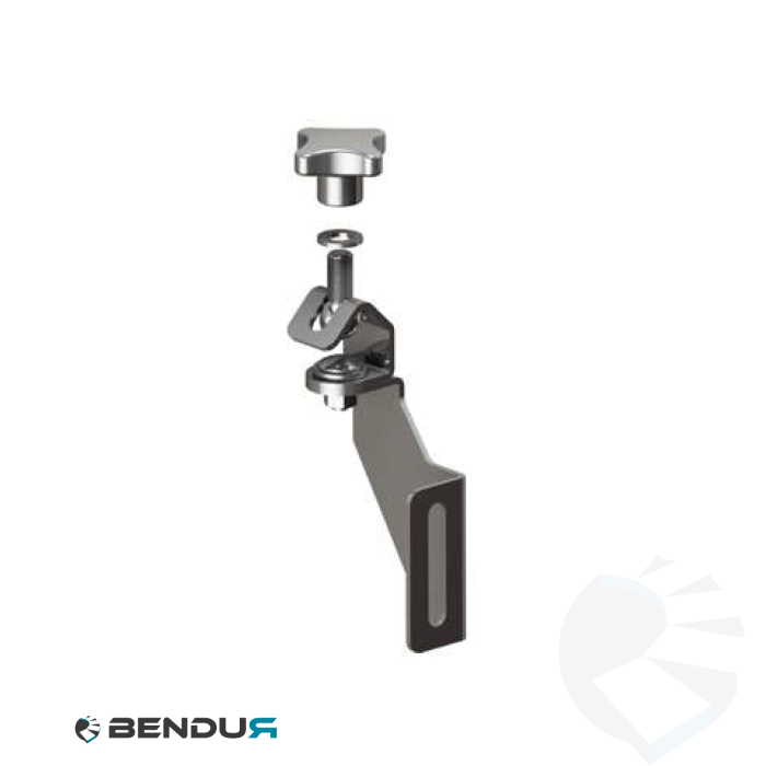 Stainless steel side bracket medium  h=150 + ss knob - slot 10.4 | Ø12