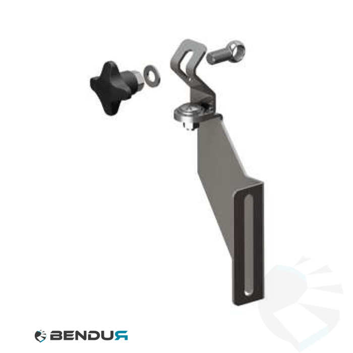 Stainless steel side bracket medium  h=224 + pa knob - slot 10.4 | Ø14