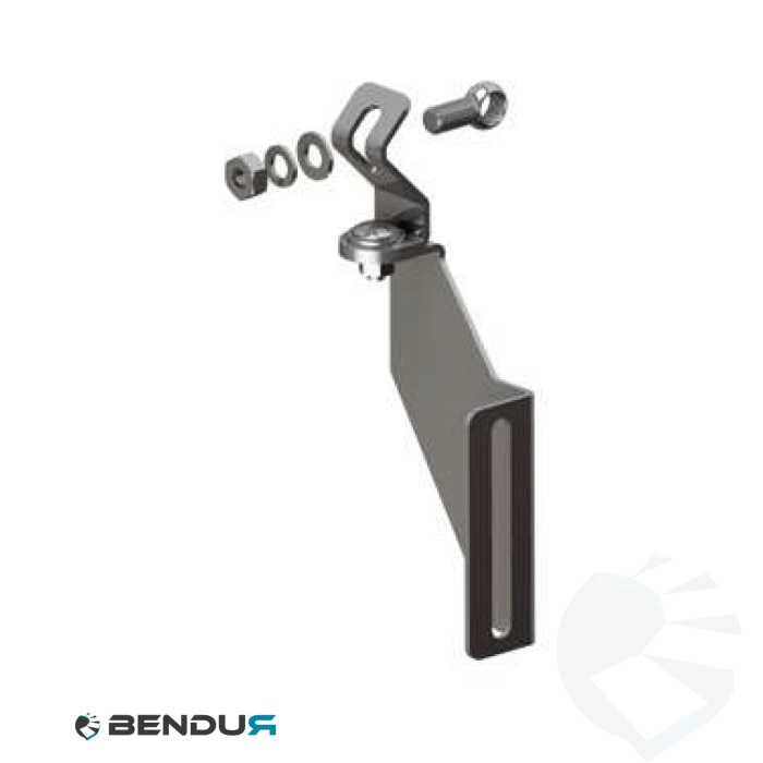 Stainless steel side bracket medium  h=224 + ss nut - slot 10.4