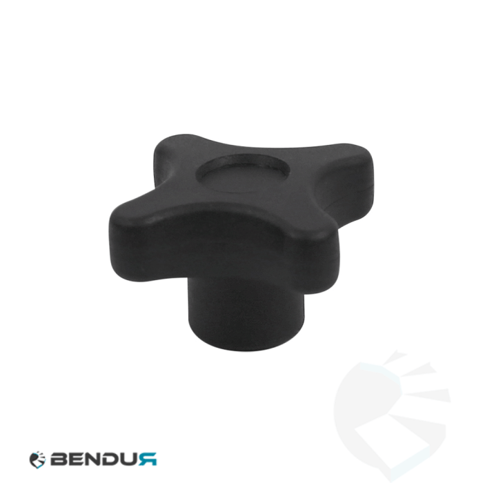 Plastic star knob Ø50 h=29 with threaded insert M8 - black Plastic star knob Ø50 h=29 with threaded insert M8 - black