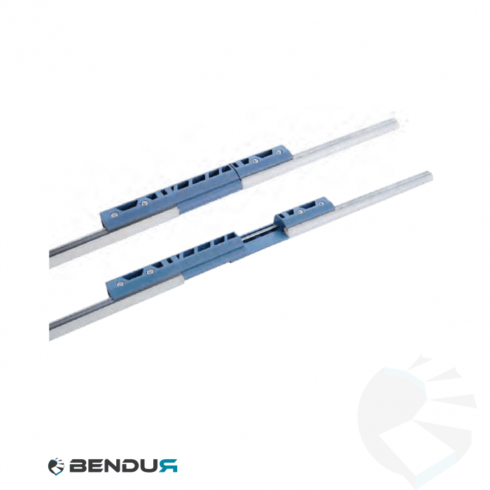 Plastic adjustable connecting clamp for conical rail - blue Plastic adjustable connecting clamp for conical rail - blue