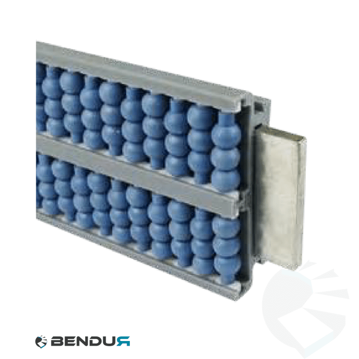 Plastic roller guide polyethylene profile  h=92 single side | type A - blue | l=3m