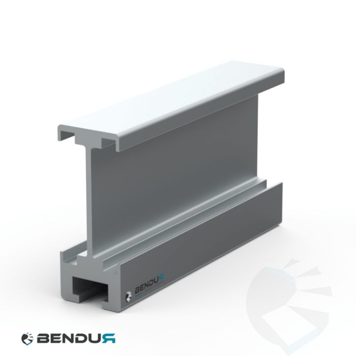 Aluminium guide profile h=57.5 used for double sided guide - l=3m Aluminium guide profile h=57.5 used for double sided guide - l=3m