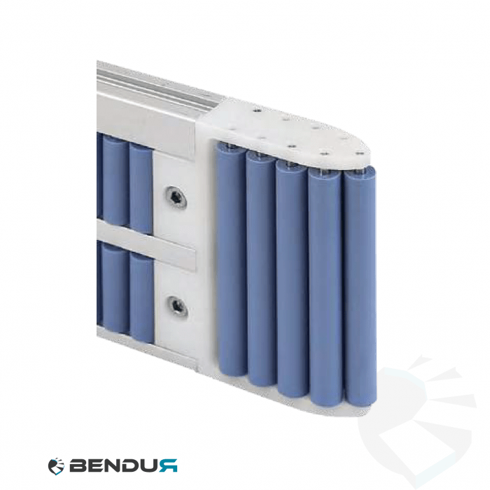 Plastic central guide shoe pe-hd type A blue Bendur