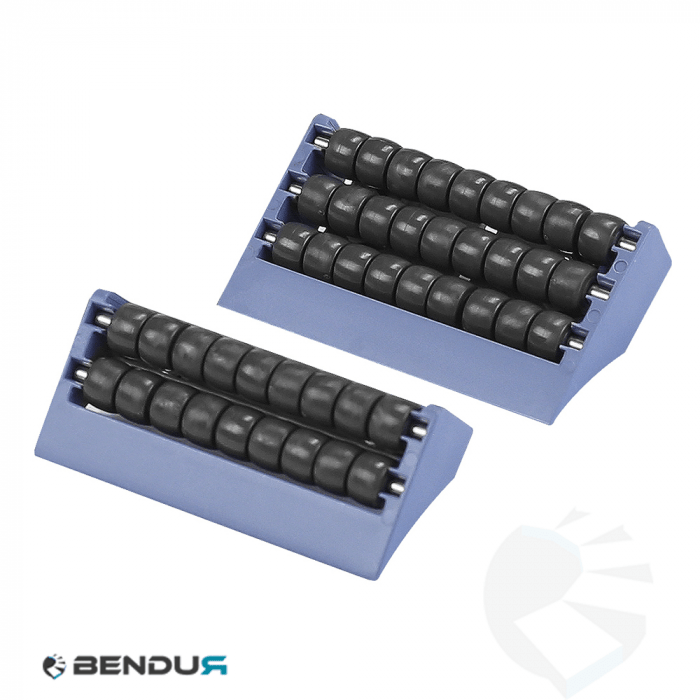 Plastic transfer module l=85 | type A - 2 rows acetal resin rollers - blue
