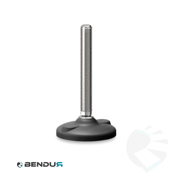 Leveling foot with plastic baseplate & fully threaded spindle - Ø80 Leveling foot with plastic baseplate & fully threaded spindle - Ø80