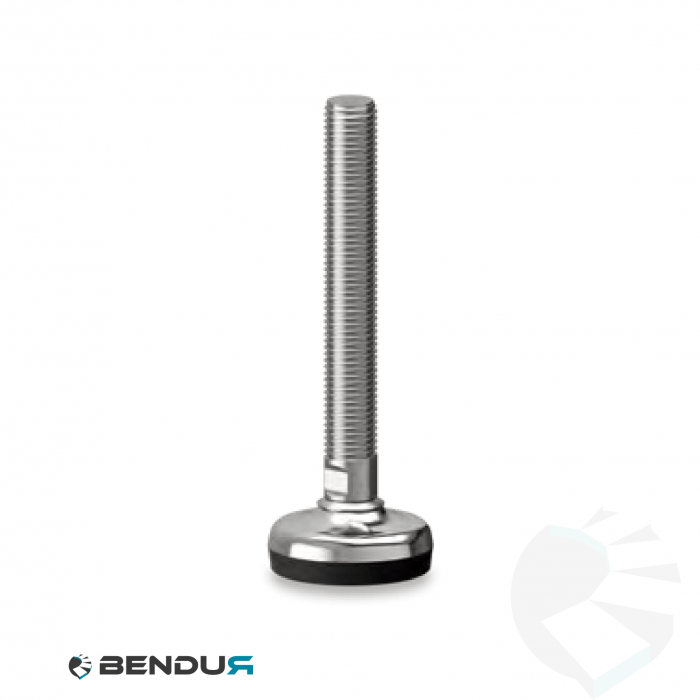 Leveling foot with overmolded baseplate & fully threaded ss spindle - Ø50 + ar