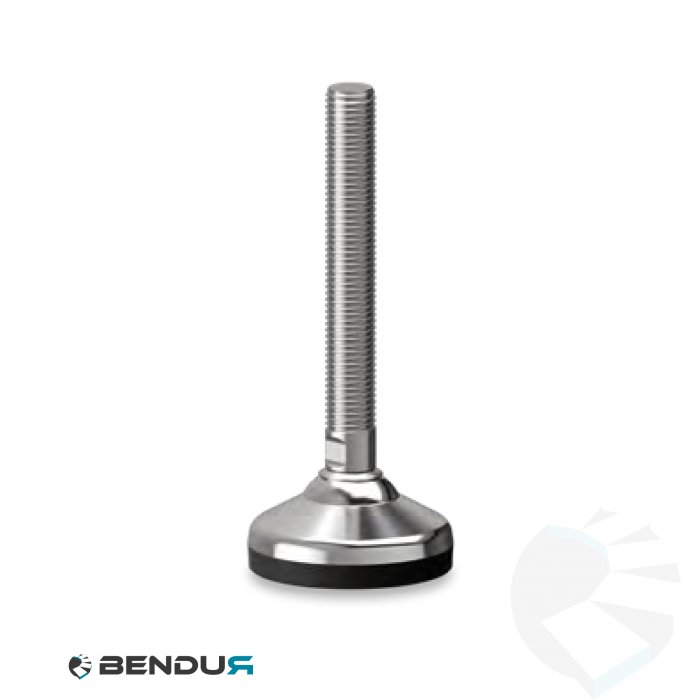 Leveling foot with overmolded baseplate & fully threaded ss spindle - Ø65 + ar