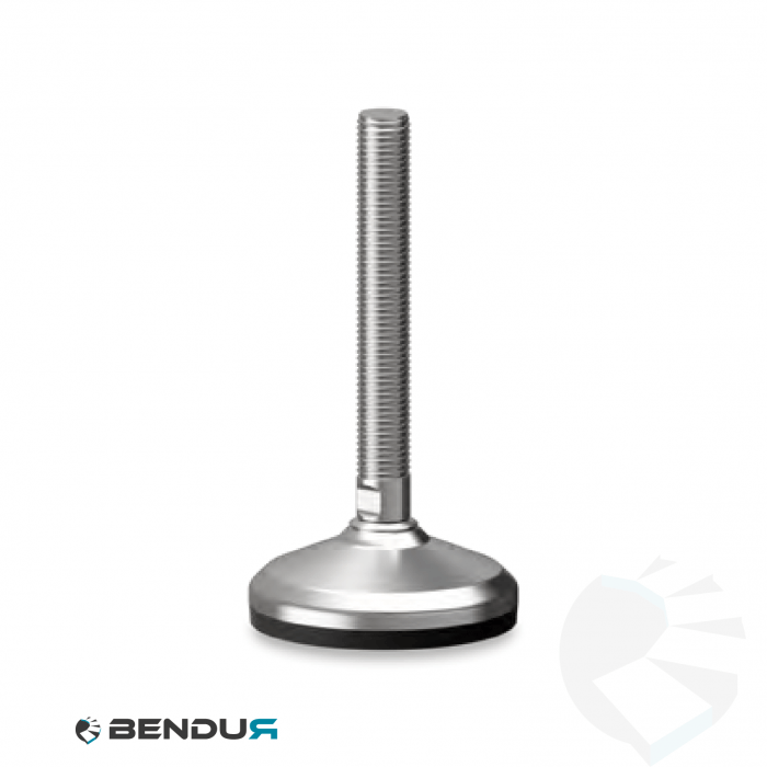 Leveling foot with overmolded baseplate & fully threaded ss spindle - Ø80 + ar