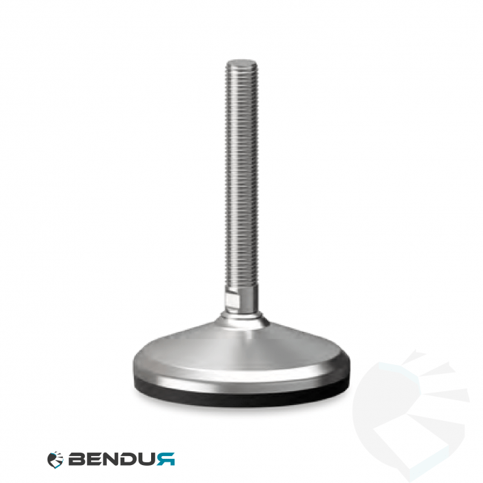 Leveling foot with overmolded baseplate & fully threaded ss spindle - Ø105 + ar | M20x160