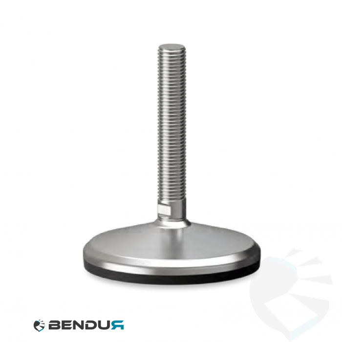Leveling foot with overmolded baseplate & fully threaded ss spindle - Ø125 + ar