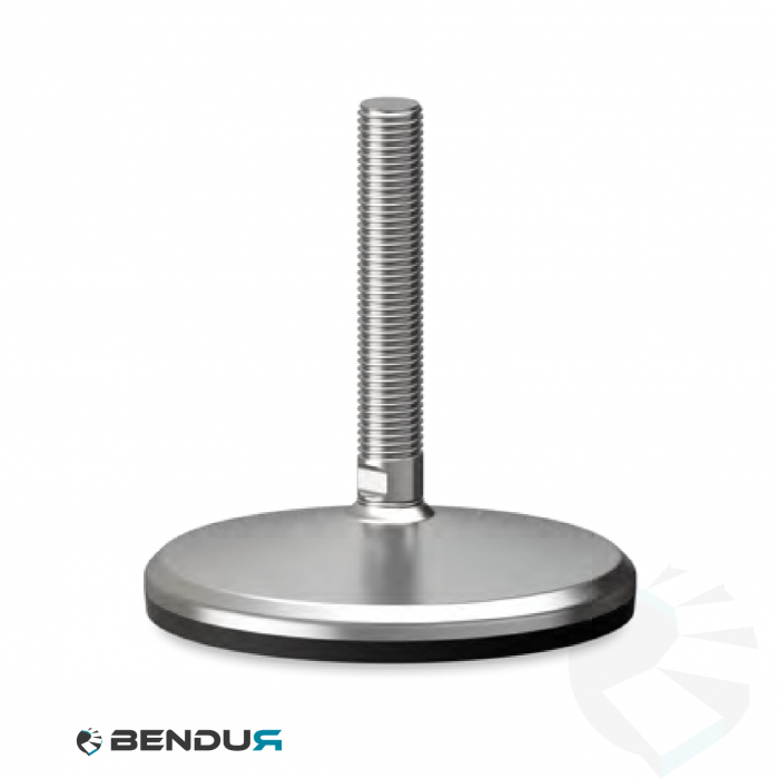 Leveling foot with overmolded baseplate & fully threaded ss spindle - Ø150 + ar