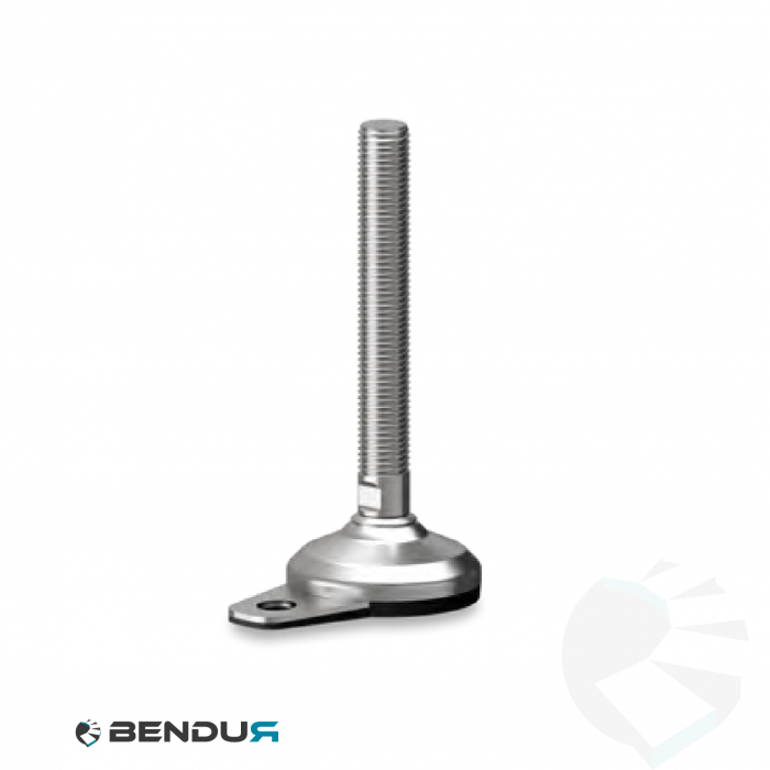 Leveling foot with overmolded baseplate + fh & fully threaded ss spindle - Ø60 + ar Leveling foot with overmolded baseplate + fh & fully threaded ss spindle - Ø60 + ar