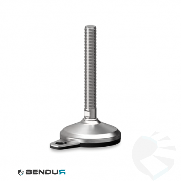 Leveling foot with overmolded baseplate + fh & fully threaded ss spindle - Ø80 + ar