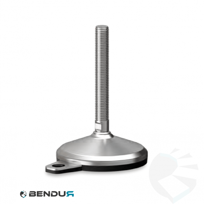 Leveling foot with overmolded baseplate + fh & fully threaded ss spindle - Ø105 + ar Leveling foot with overmolded baseplate + fh & fully threaded ss spindle - Ø105 + ar