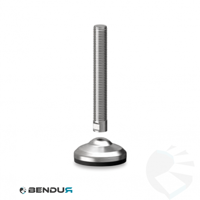 Leveling foot with overmolded baseplate & fully threaded ss spindle - Ø60 + ar | M20x289