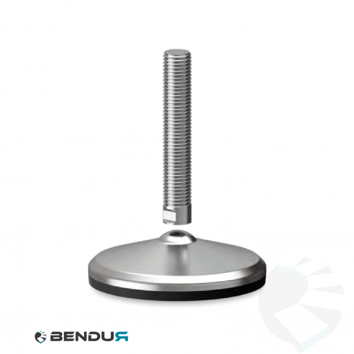 Leveling foot with overmolded baseplate & fully threaded ss spindle - Ø125 + ar