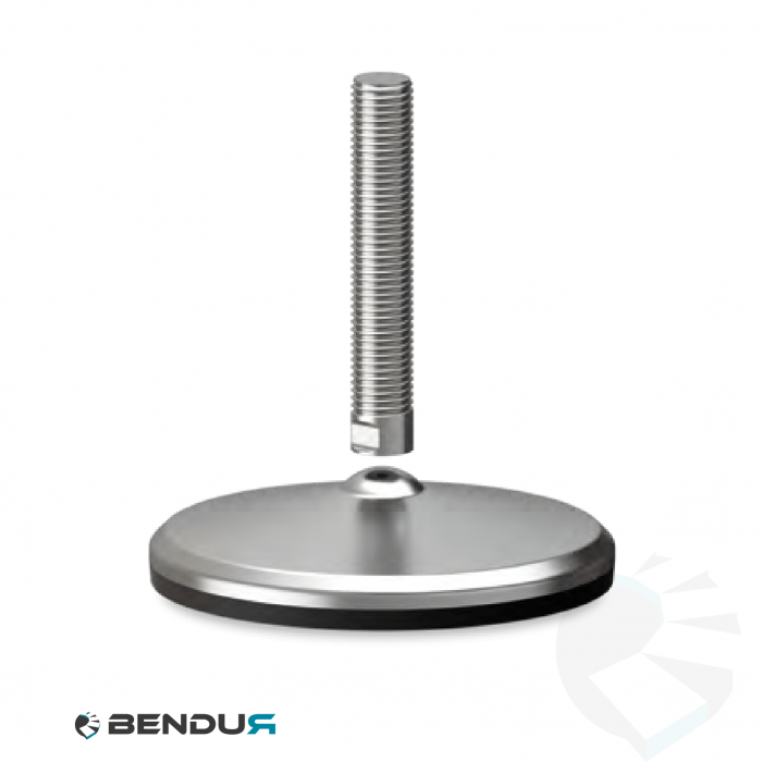 Leveling foot with overmolded baseplate & fully threaded ss spindle - Ø150 + ar