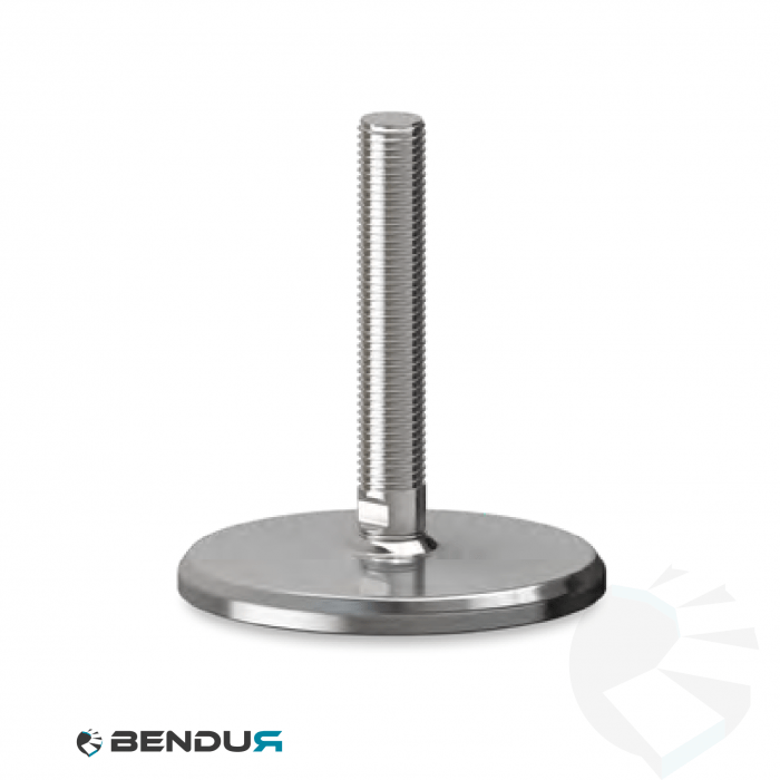 Leveling foot with machined baseplate & fully threaded ss spindle - Ø125 | M36x332.5