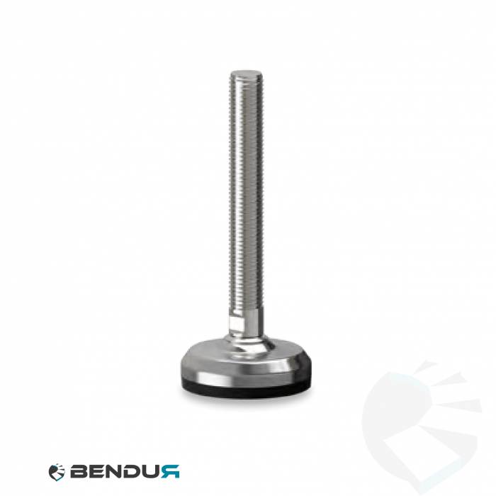 Leveling foot with machined baseplate & fully threaded ss spindle - Ø60 + ar