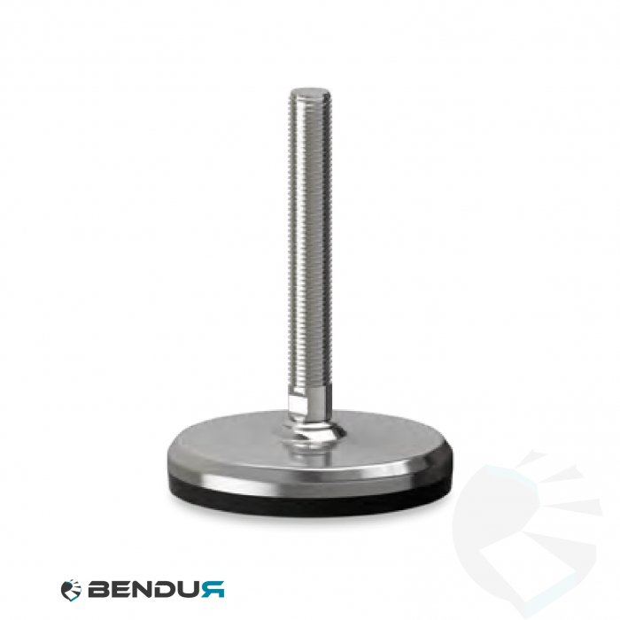 Leveling foot with machined baseplate & fully threaded ss spindle - Ø105 + ar | M30x338.5