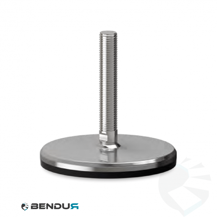 Leveling foot with machined baseplate & fully threaded ss spindle - Ø150 + ar | M24x228.5