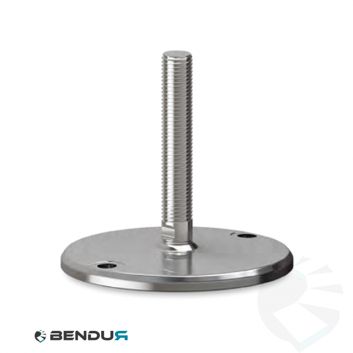 Leveling foot with machined baseplate & fully threaded ss spindle - Ø150 | M30x172.5