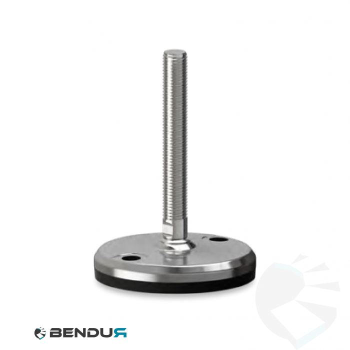 Leveling foot with machined baseplate & fully threaded ss spindle - Ø105 + ar | M36x228.5