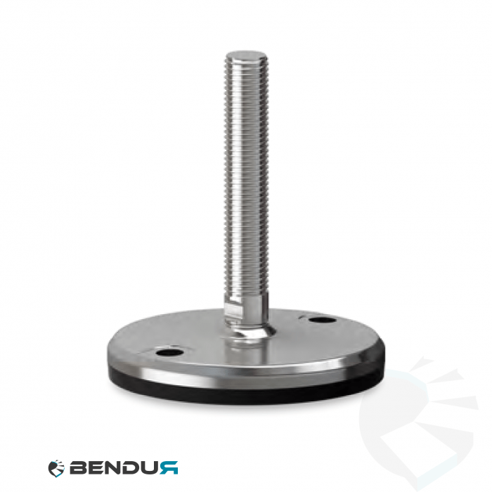Leveling foot with machined baseplate & fully threaded ss spindle - Ø125 + ar | M30x178.5