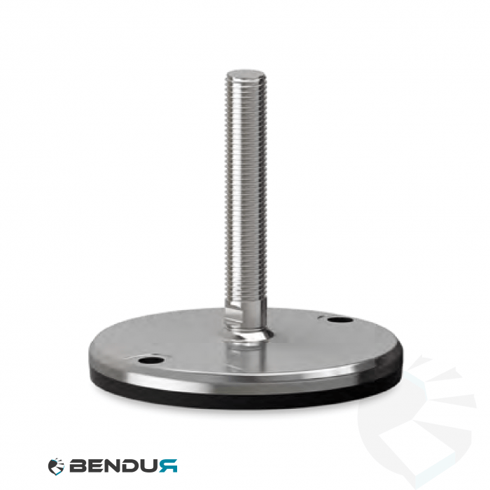 Leveling foot with machined baseplate & fully threaded ss spindle - Ø150 + ar | M36x288.5