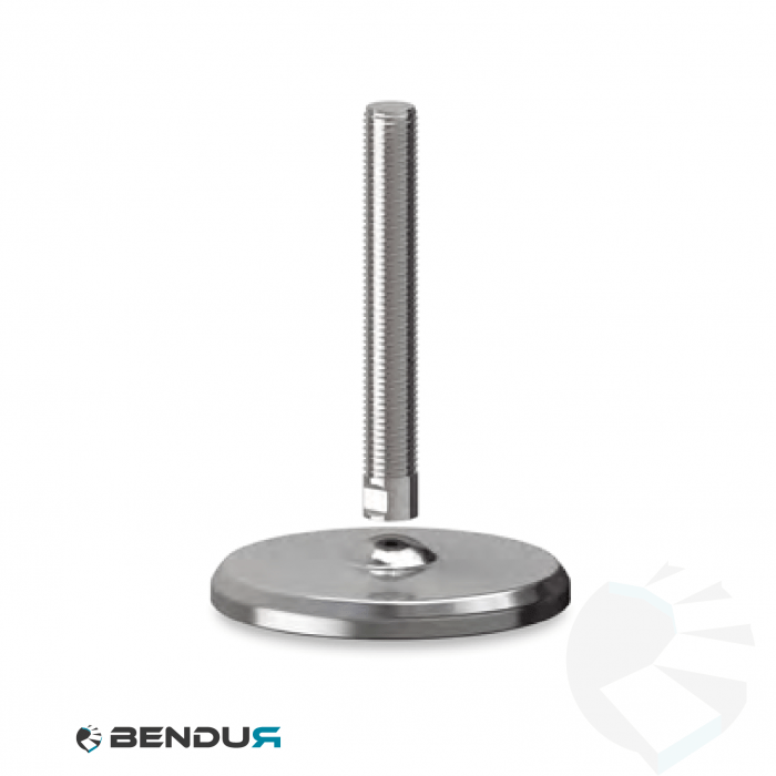 Leveling foot with machined baseplate & fully threaded ss spindle - Ø105