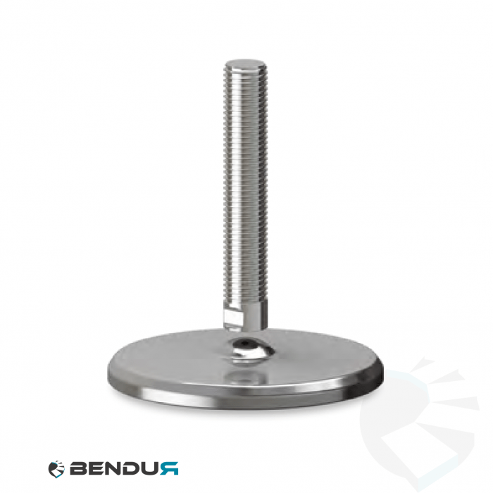 Leveling foot with machined baseplate & fully threaded ss spindle - Ø125