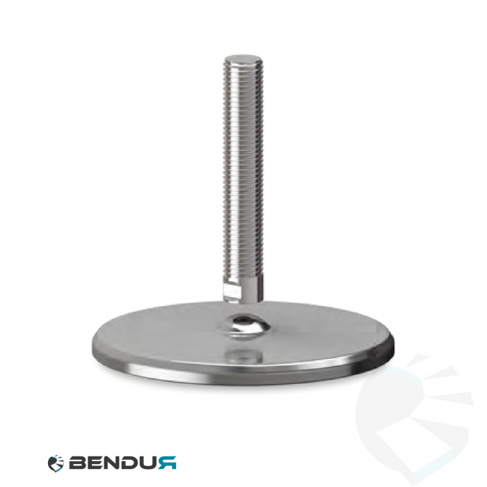 Leveling foot with machined baseplate & fully threaded ss spindle - Ø150